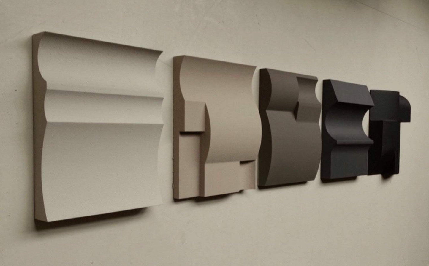 Modern shapes in 5 colors for Unique Decor & Style Artworks