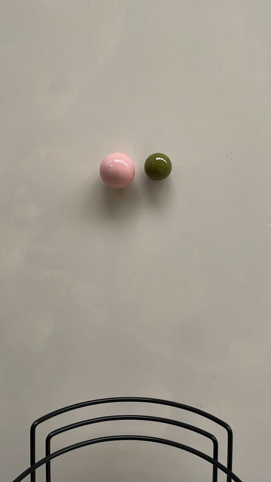 Set of 2 Pieces Ceramic Ball - Handcrafted Wall Sculpture