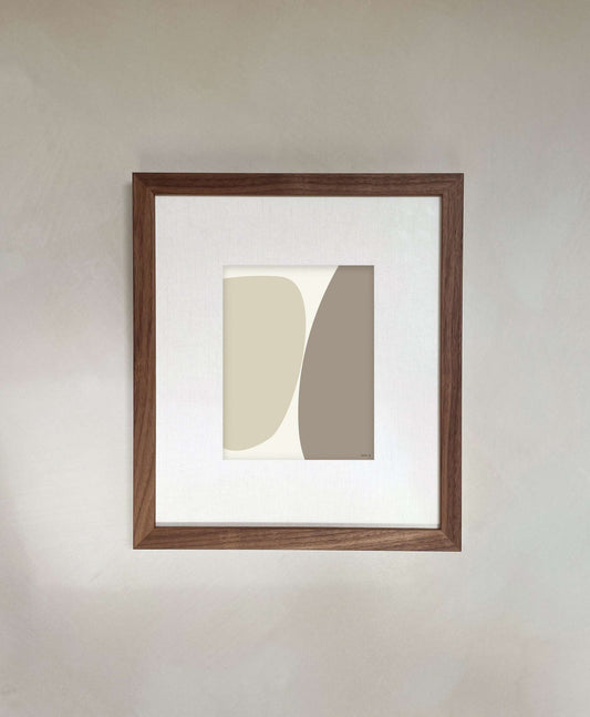 Art print "Ena" in a wooden frame with abstract design on premium matte paper, no frame included.