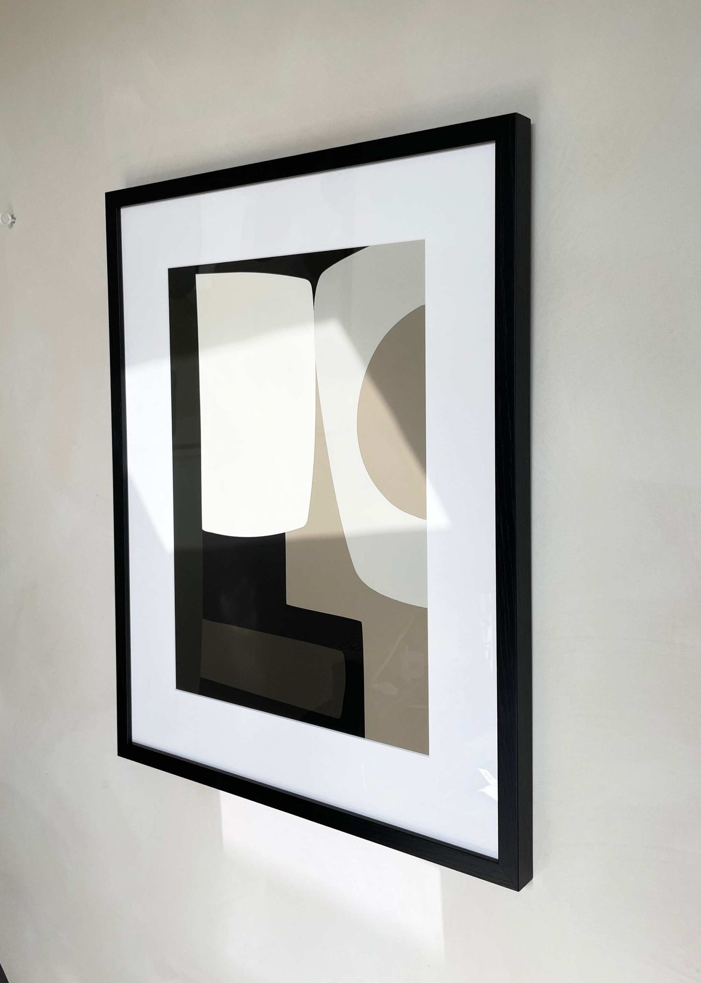 Art print with abstract design and matte finish on premium Hahnemühle paper, displayed without a frame.