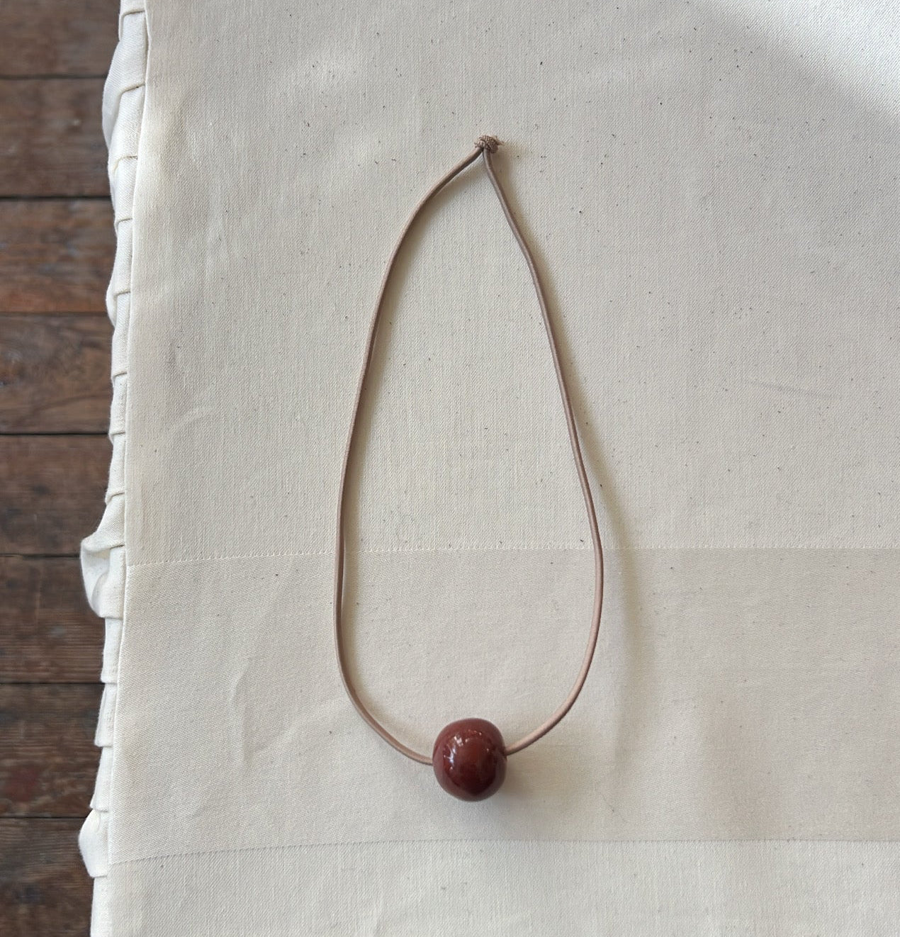 Necklace • Light brown cord • Custom colors