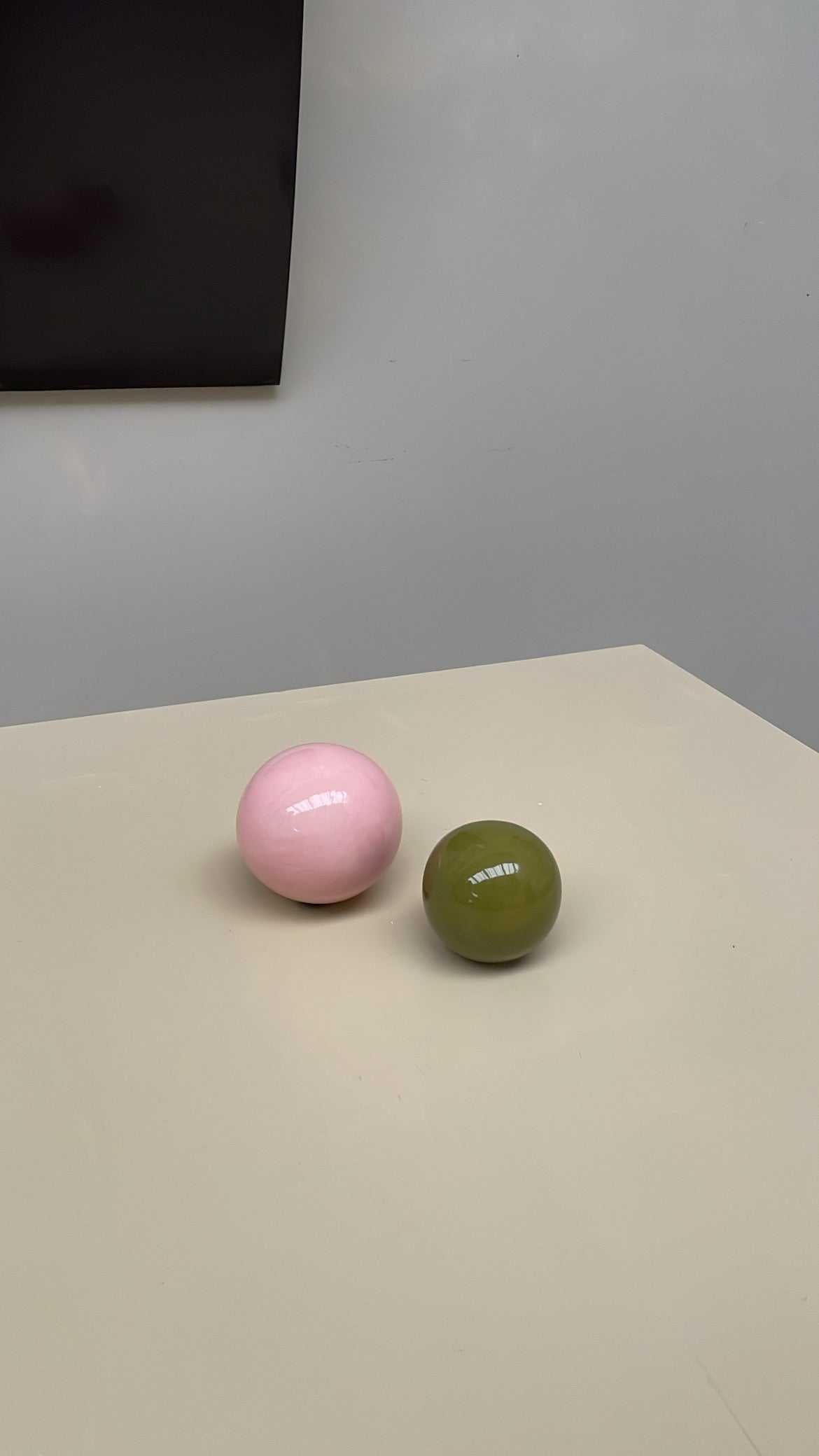 Set of 2 Pieces Ceramic Ball - Handcrafted Wall Sculpture