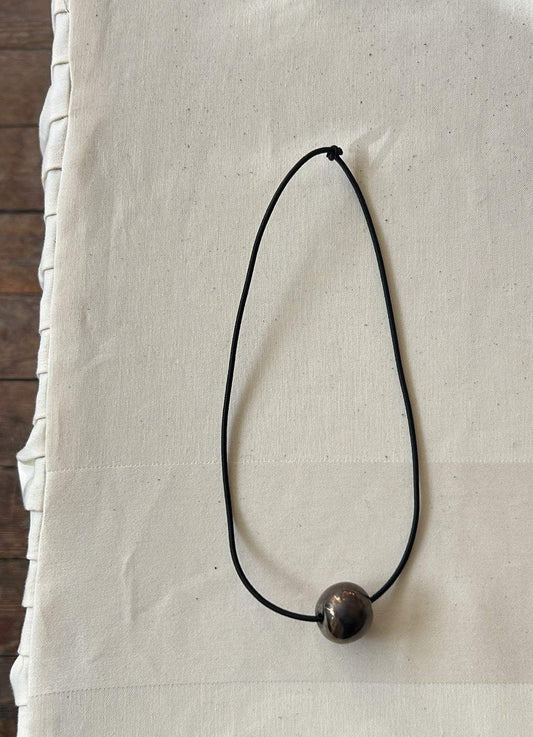 Necklace • Black cord • Metal color