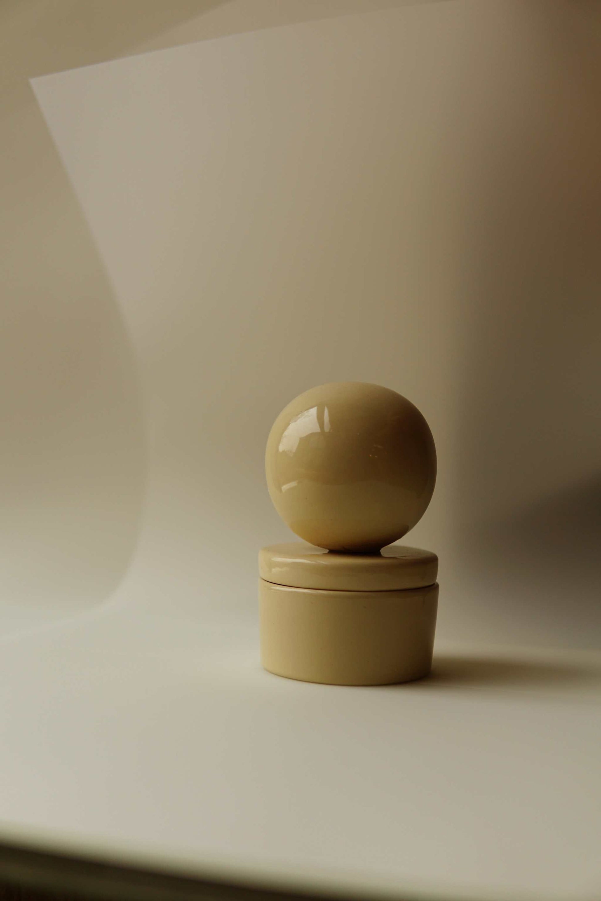 Ceramic box BOULE • SMALL • Vanilla • Vanilla | Handmade