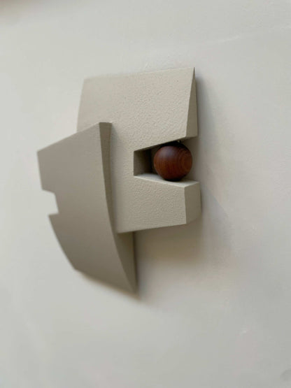 One-of-a-kind artwork "Joseph" from the PLAY collection, made from biodegradable PLA with a sand texture and eco-paint finish.