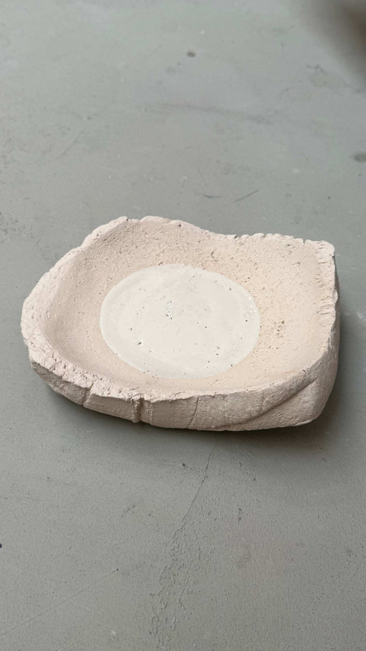 White Ceramic tray with Dot