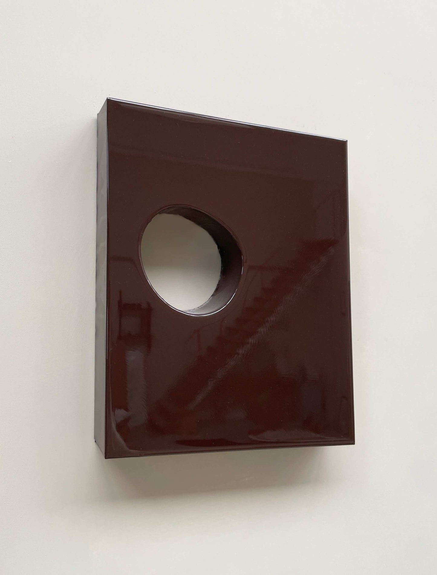 HOLE-IN-ONE - EGGPLANT artwork from the PLAY collection, handcrafted from biodegradable PLA, finished with eco-paint and resin, includes certificate of authenticity.