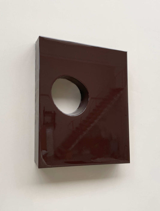 HOLE-IN-ONE - EGGPLANT artwork from the PLAY collection, handcrafted from biodegradable PLA, finished with eco-paint and resin, includes certificate of authenticity.