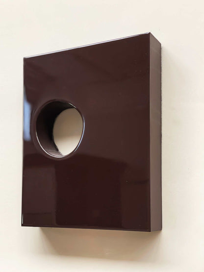 HOLE-IN-ONE - EGGPLANT artwork made from biodegradable PLA with eco-paint and resin finish, size 30x24 cm.