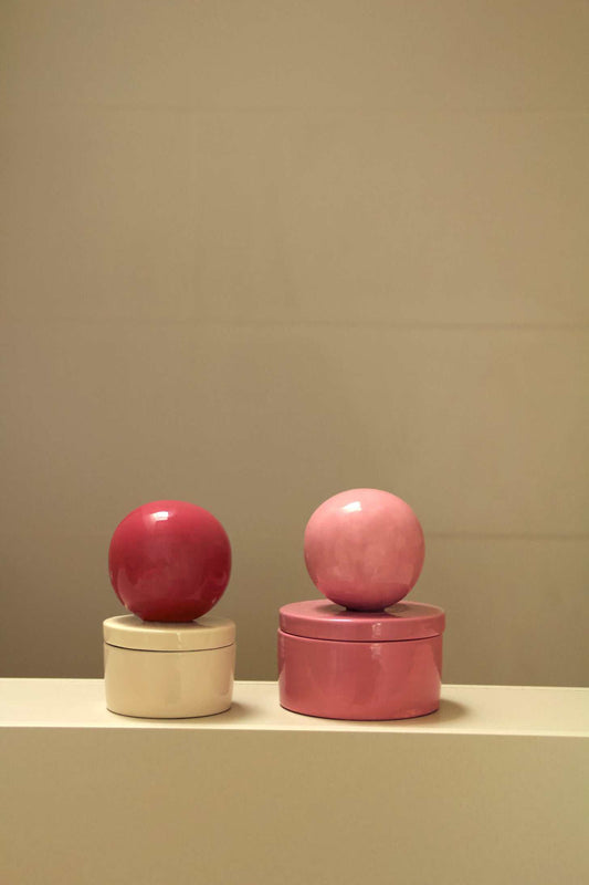 Ceramic box with ball MEDIUM Sorbet - Handmade Keepsake Box