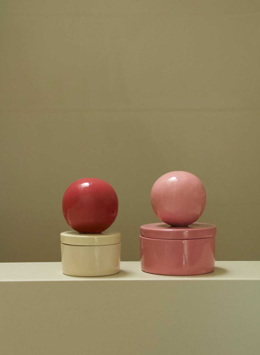 Set of 2 ceramic boxes 'BOULE' for jewelry or trinkets, handmade and stylish.