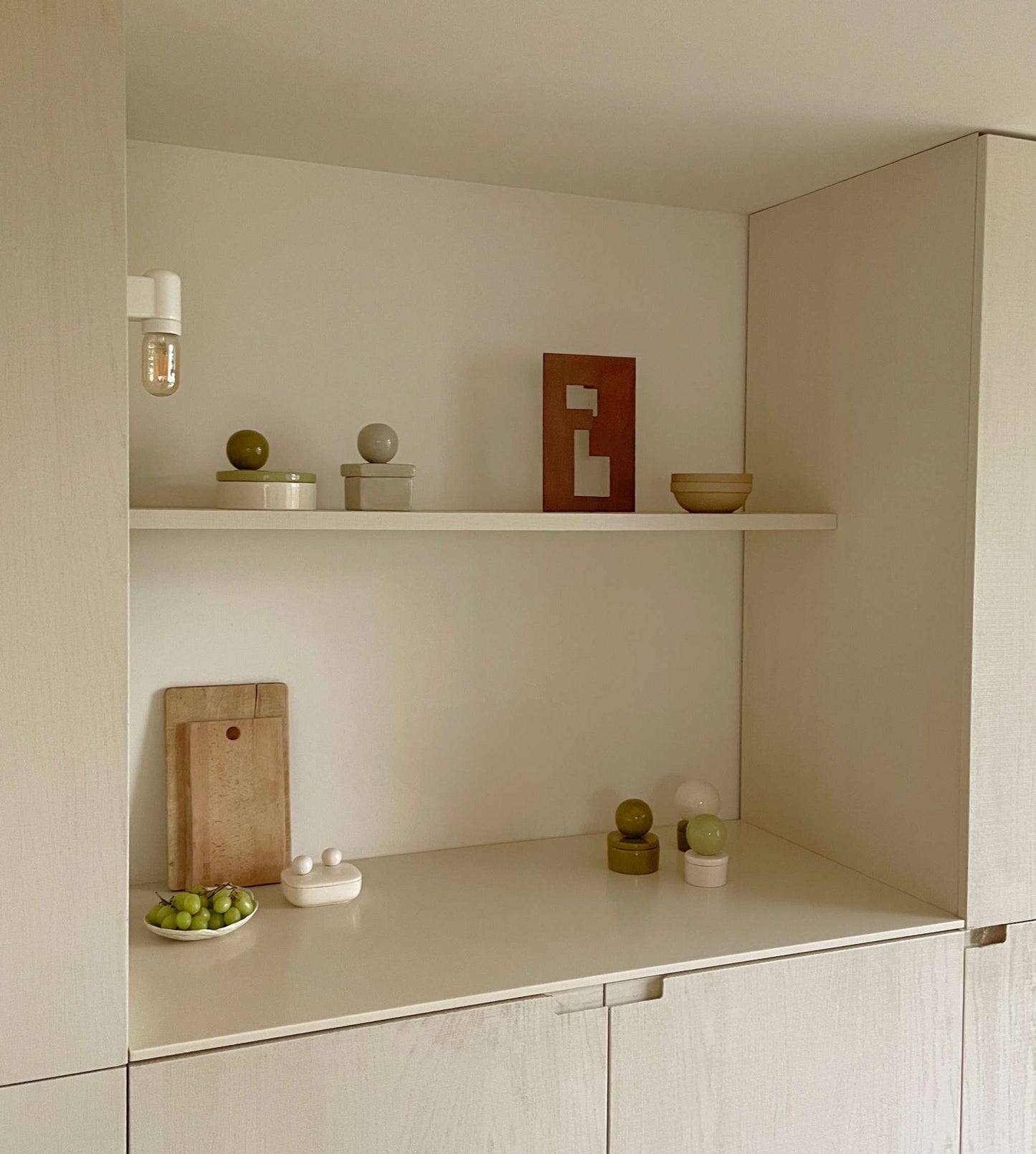 Ceramic box BOULE • LARGE • Olive • Avocado • Milk – Handcrafted