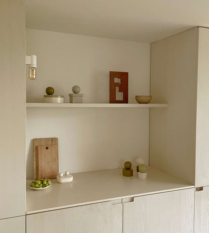 Ceramic box BOULE • LARGE • Olive • Avocado • Milk – Handcrafted