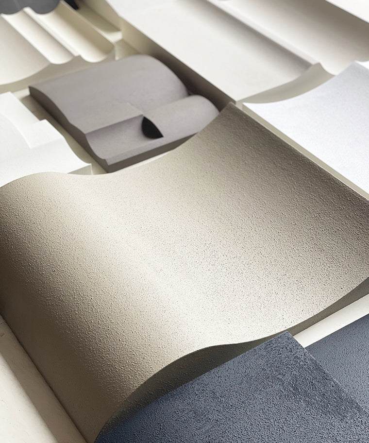 Hand-made PLA artwork with sand texture and eco-paint, available for color customization, titled 22.08 Heat.