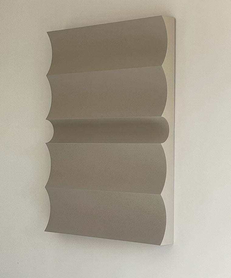 3D art with sand texture on eco-painted biodegradable PLA material.