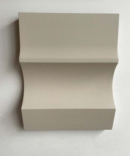 3D art piece Cécé, handmade from biodegradable PLA with sand texture and eco-paint finish.