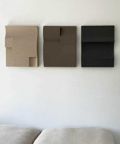 Modern art shapes wall art in Dark Fog, Attic, Anthracite.