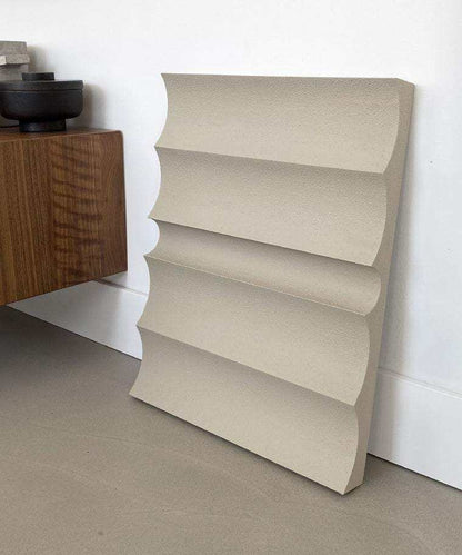 Hand-made 3D art piece '#22.04 Dunes' with a sand-textured finish, made from biodegradable PLA material.