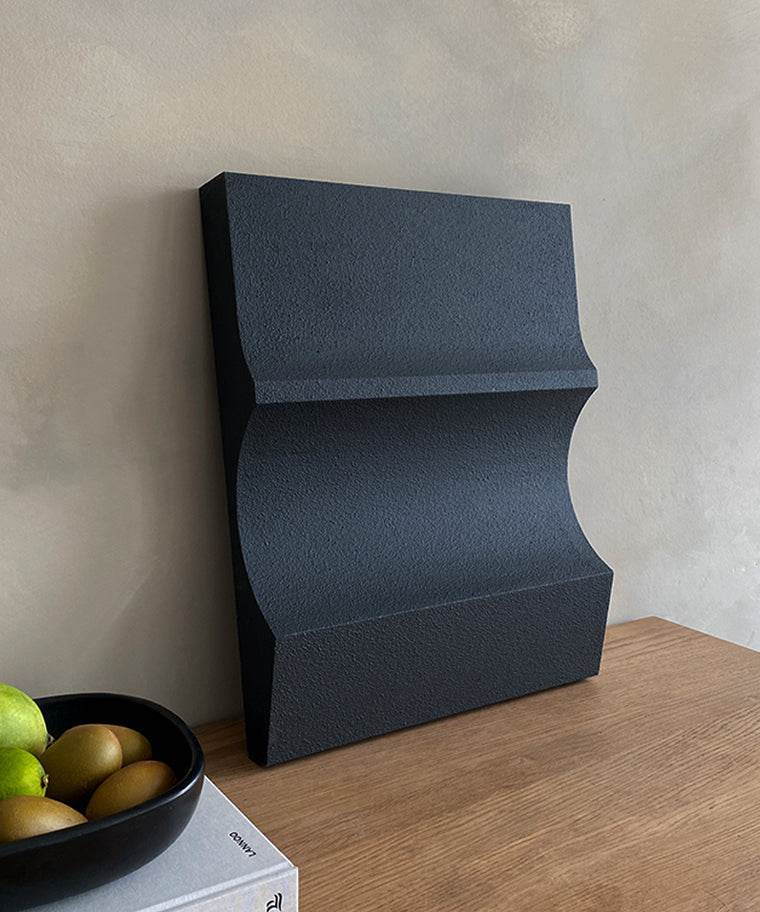 Handmade 3D art piece #22.03 Cécé, PLA material with sand texture on wooden surface.