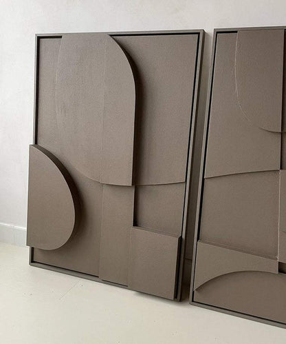 Handmade art pieces with abstract design, featuring sand texture and eco-paint finish.