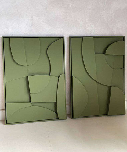 DUO 2 Archi minimalist green abstract wall art in plant-based PLA material.
