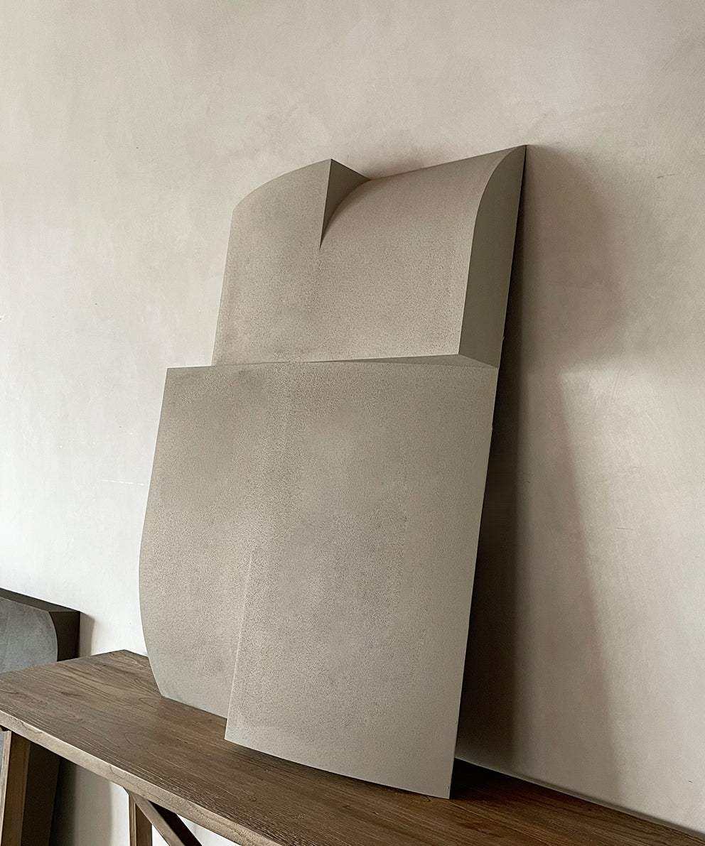 Modern art sculpture made of biodegradable PLA material, featuring a sand texture finish.