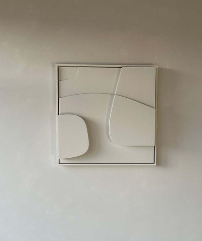 Handmade 3D art piece with abstract design, crafted from biodegradable PLA and eco-painted in neutral tones.