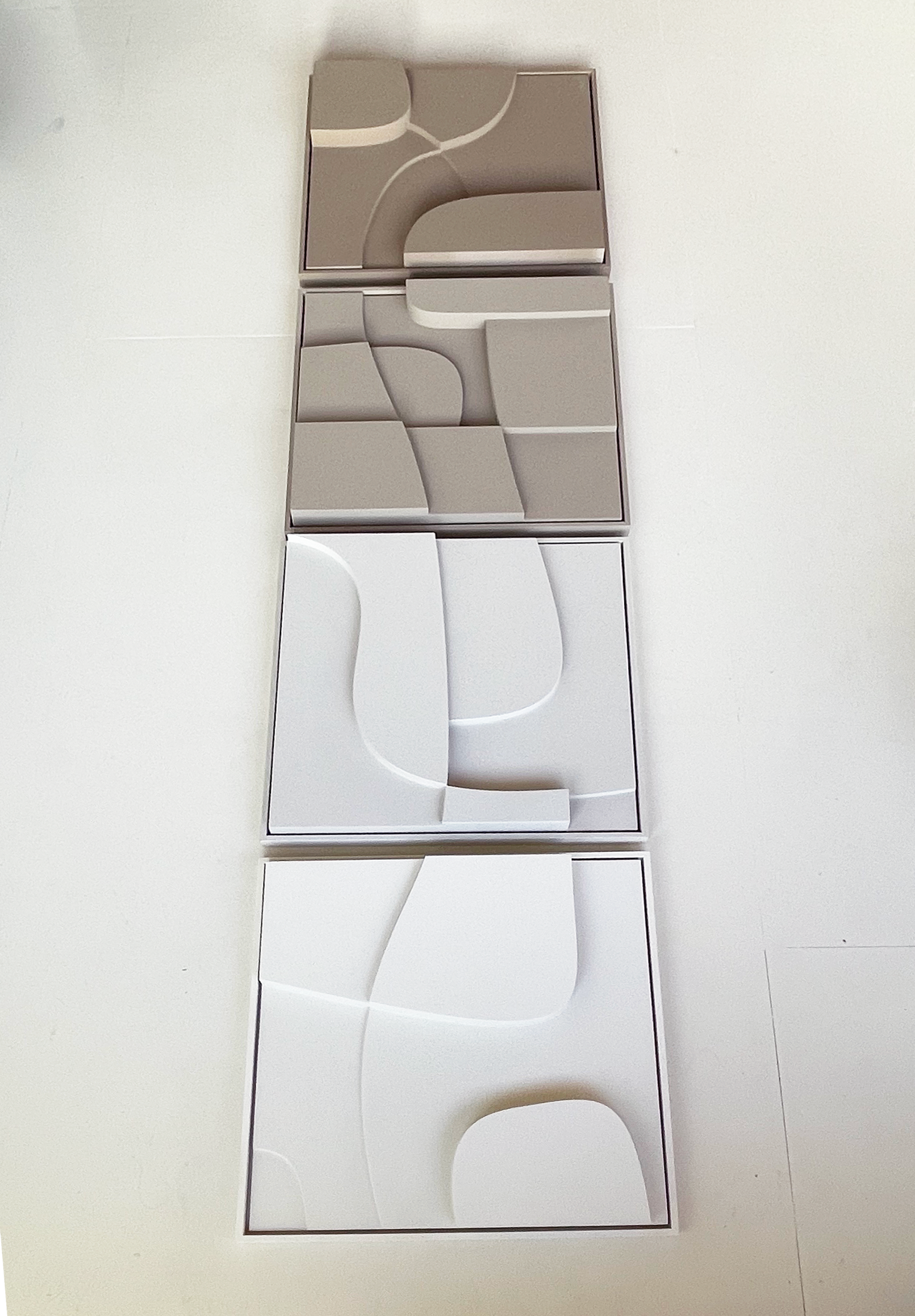 Quartet Do-Re-Mi-Fa hand-made artworks with sand texture finish, eco-paint, and customizable colors.