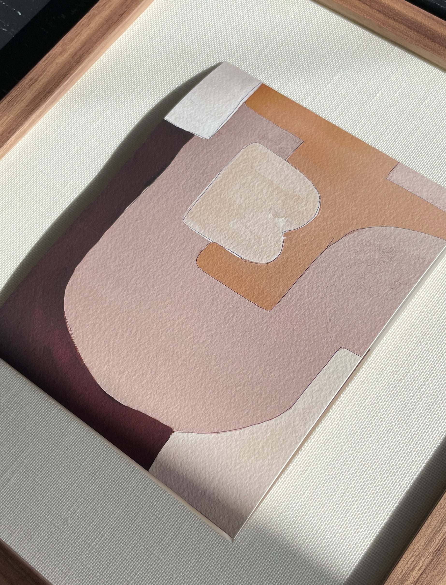 Abstract art print 'Liva' on high-quality Hahnemühle paper with pastel shades and a white border.