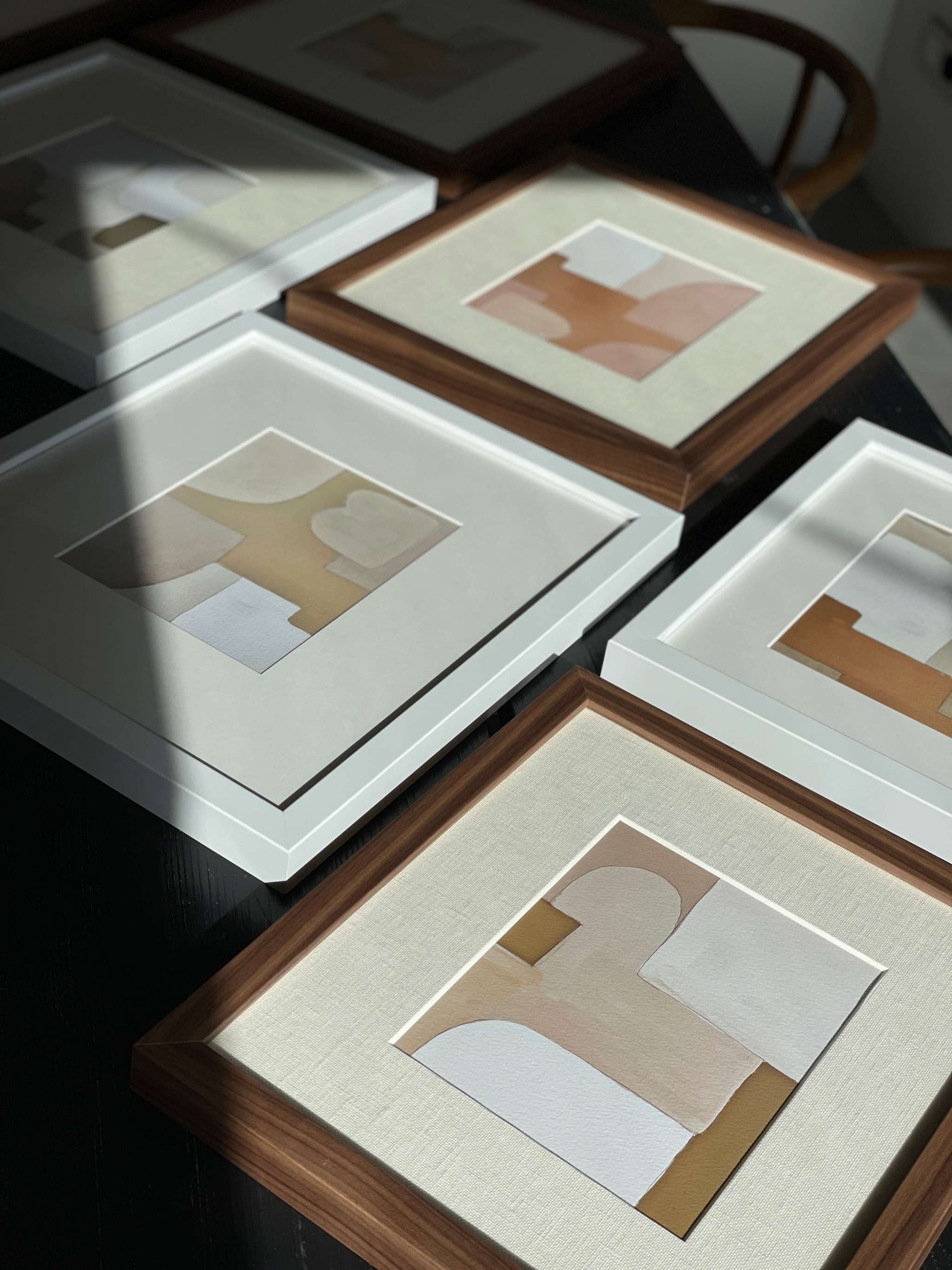 Premium Hahnemühle paper art prints with white borders displayed in frames, showcasing color expression and matte finish.