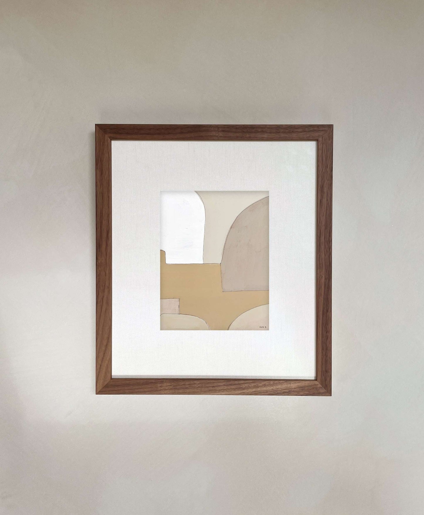 Loui Lee art print with high-quality matte paper and 1 cm white border, displayed in a wooden frame.