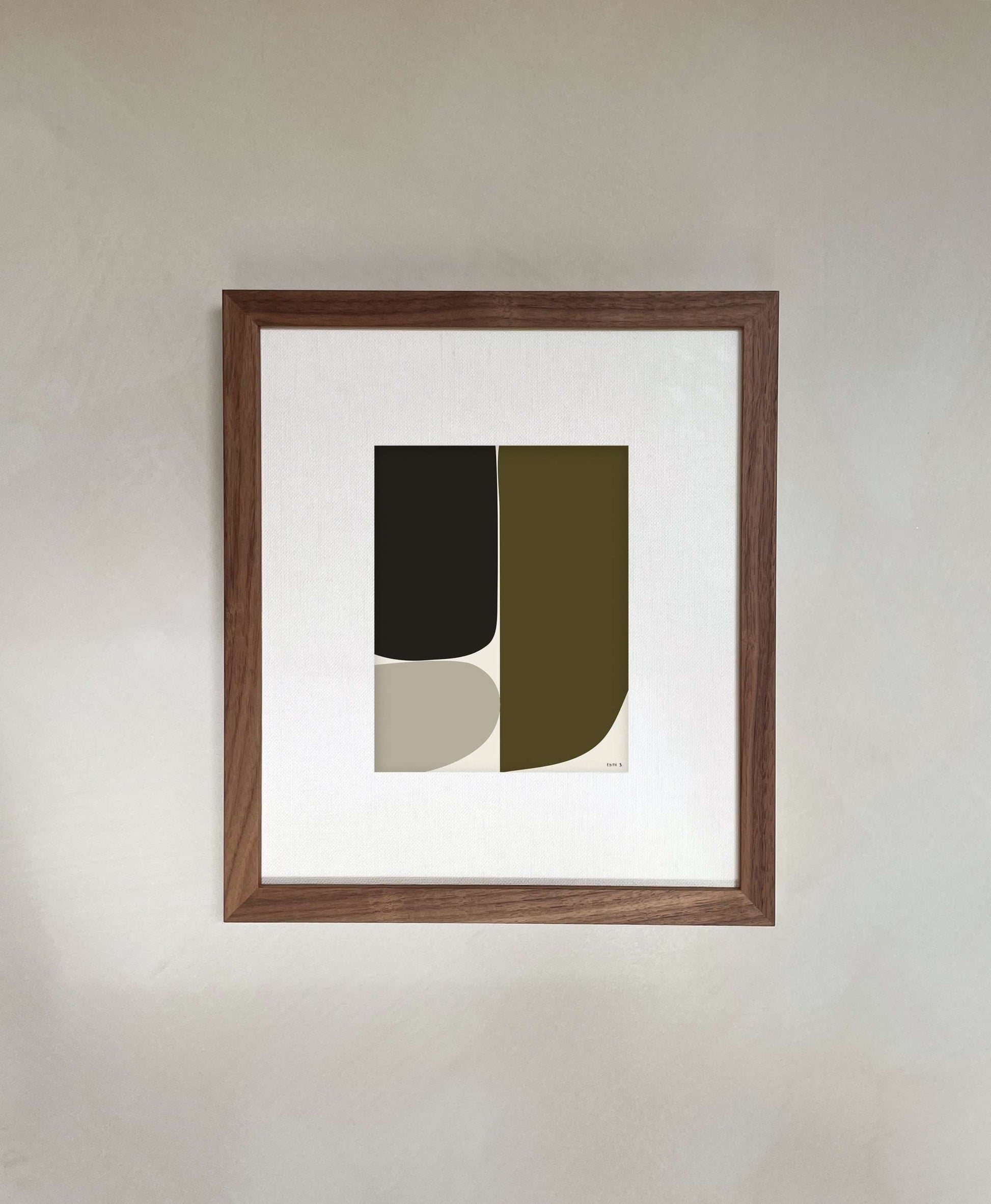 Art print titled "Meadow" with a modern abstract motif, printed on Hahnemühle paper with a 1 cm white border.