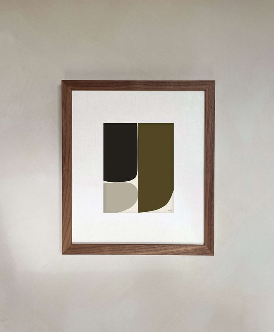 Art print titled "Meadow" with a modern abstract motif, printed on Hahnemühle paper with a 1 cm white border.