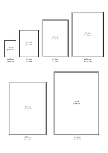 Size options for 20.2 Archi artwork, including frame dimensions.