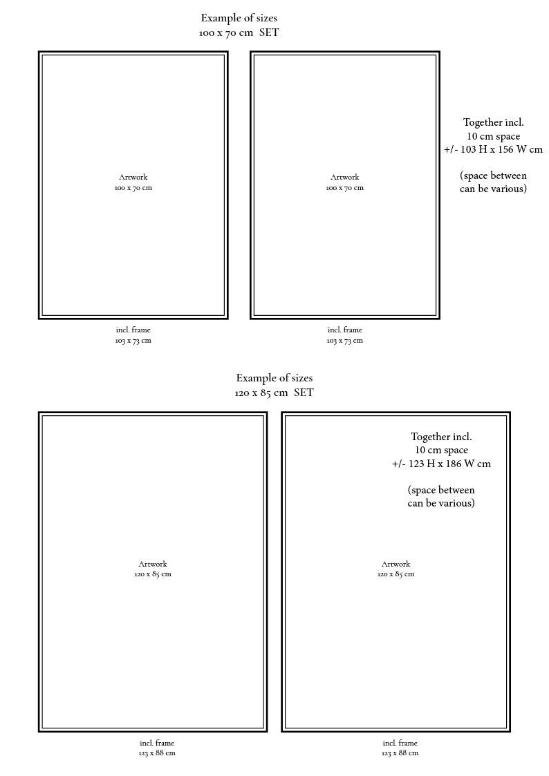 DUO #2.1 Blanche + #2 Archi art set dimensions example.